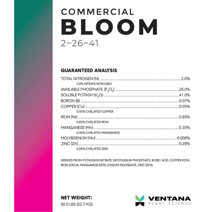 Ventana Plant Science Commercial Bloom label