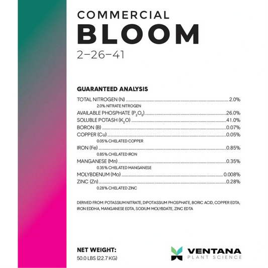 Ventana Plant Science Commercial Bloom label