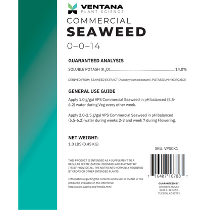 Ventana Plant Science Commercial Seaweed label