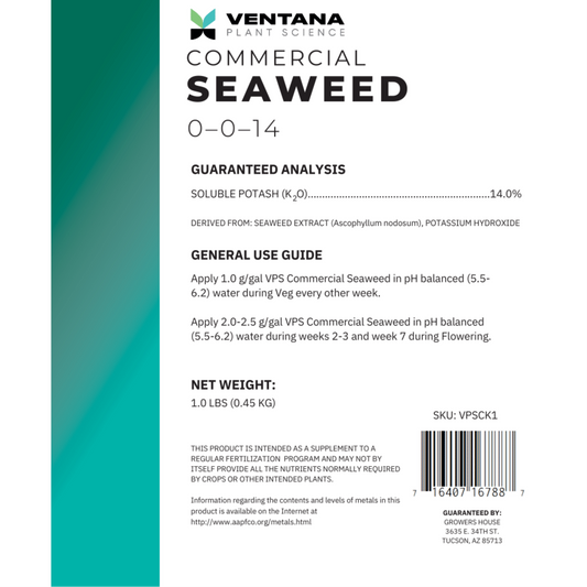 Ventana Plant Science Commercial Seaweed label