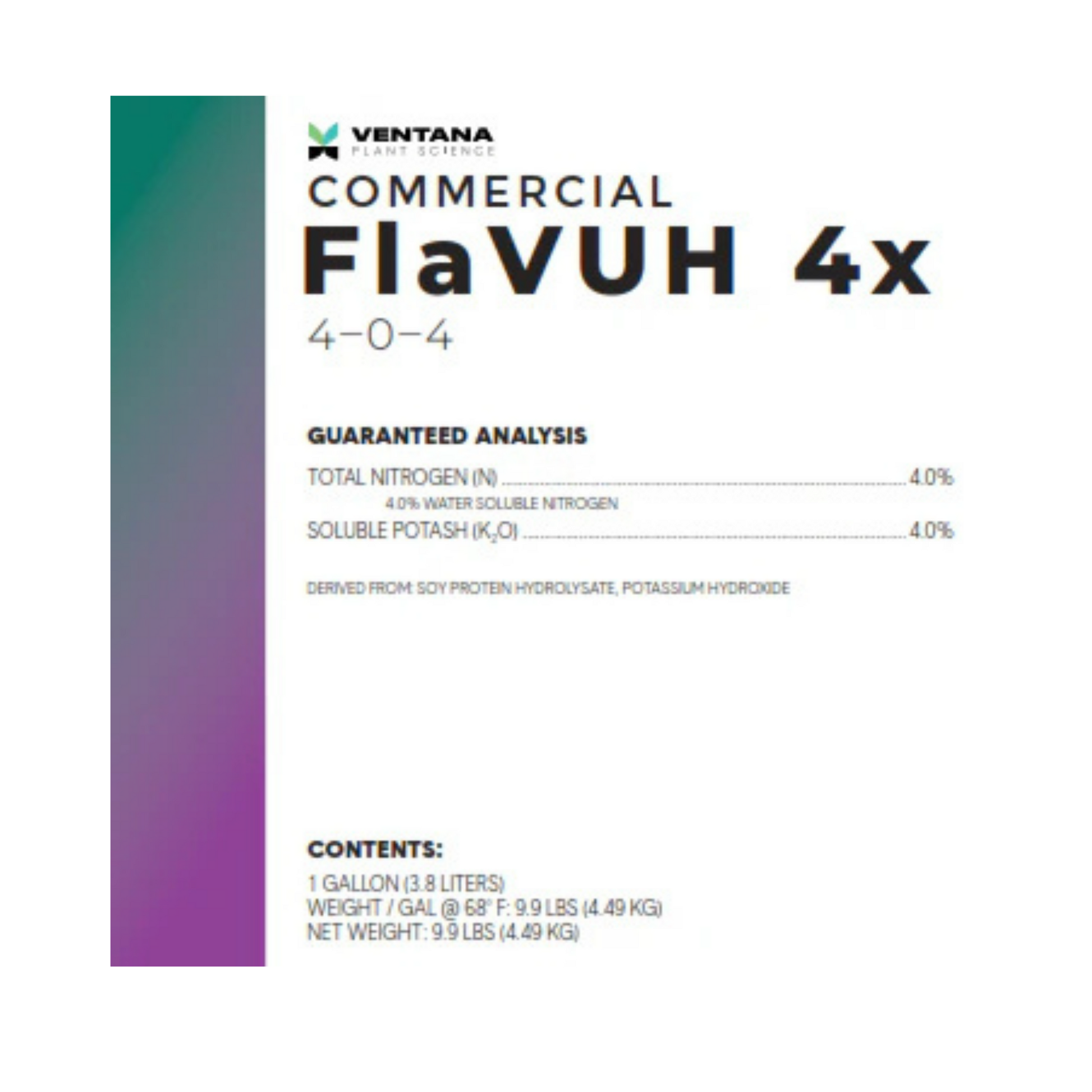 Ventana Plant Science FlaVUH 4X label front