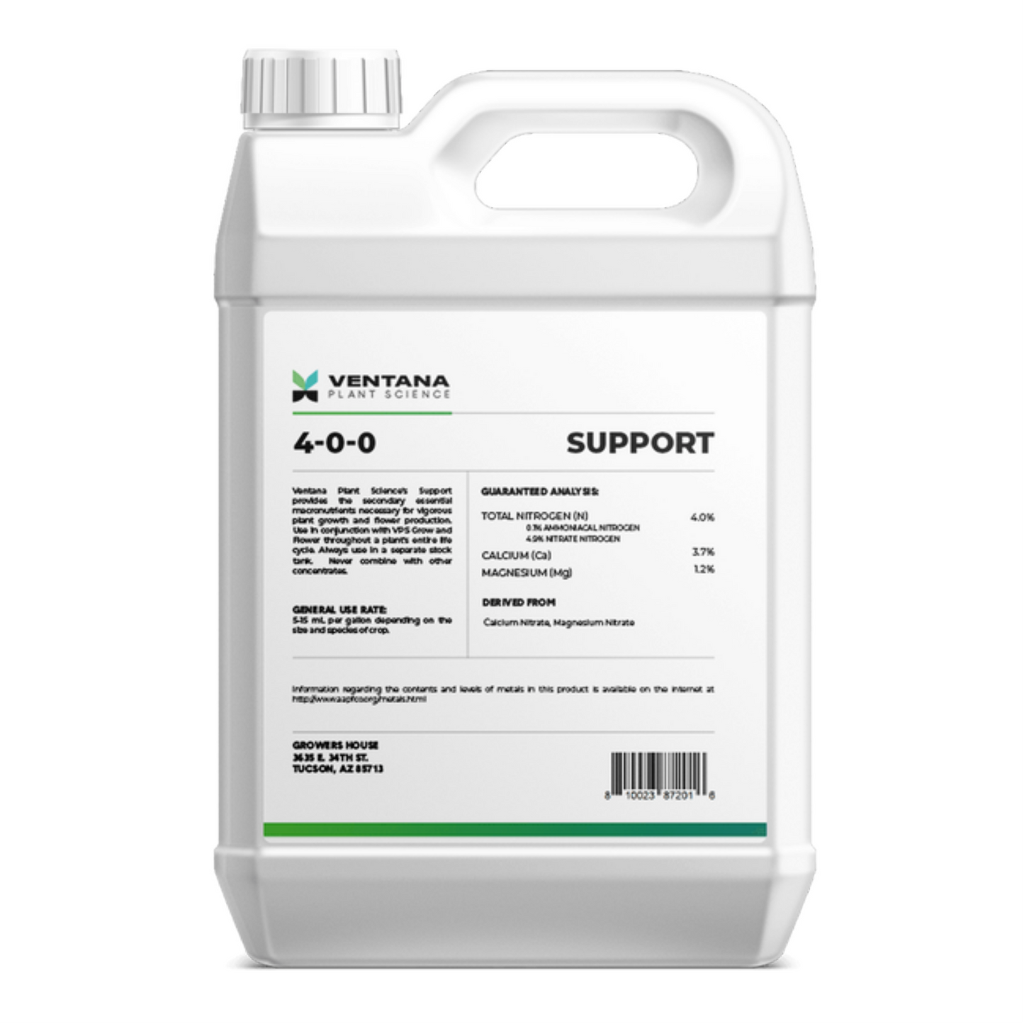 Ventana Plant Science  Support back view