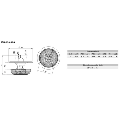Vostermans Ventilation Multifan V-Flo Fan V2.0 specs