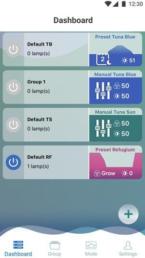 Kessil A360X Refugium LED Grow Light dashboard