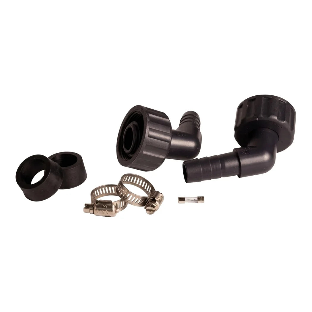 Active Aqua 3/4 inch chiller fitting kit for AACH25, AACH25HP, AACH50 and AACH50HP with barbed elbows and hose clamps