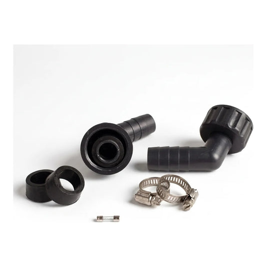 Active Aqua chiller fitting kit for AACH50 with barbed elbows, hose clamps and fuse