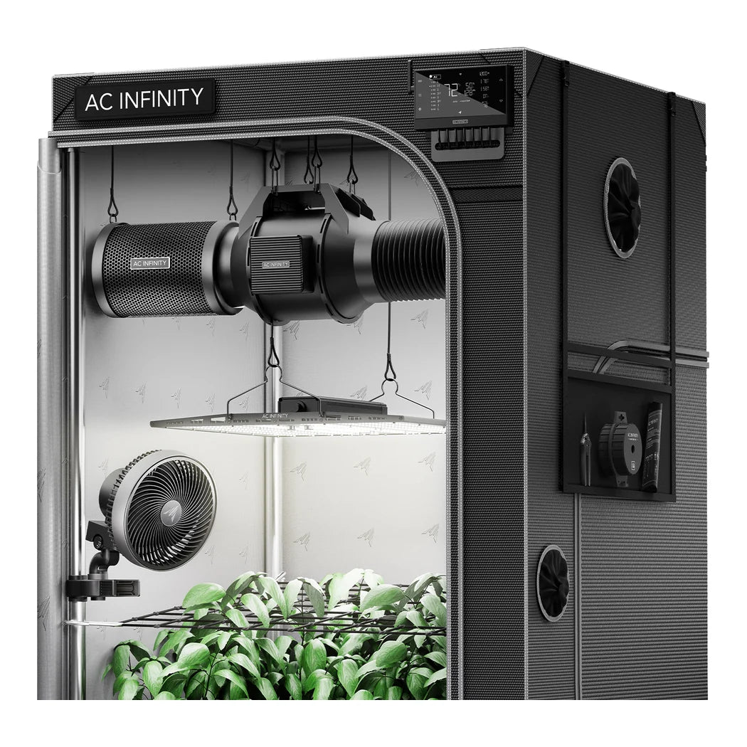 AC Infinity 3x3 grow tent kit AC-PKB33 with CLOUDLAB 733 tent, 6 in inline fan, carbon filter and 260W LED