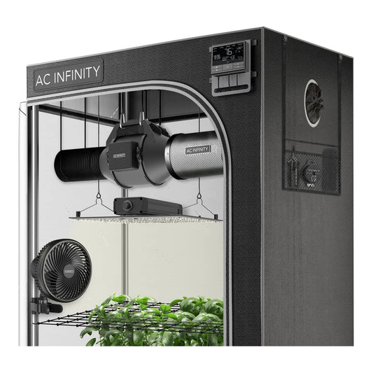 AC Infinity Advance Grow Tent System PRO 5x5 kit with inline fan, carbon filter, clip fan, LED and controller