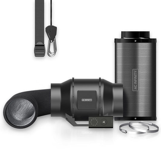 Air Filtration Kit 6", Inline Fan With Speed Controller, Carbon Filter & Ducting Combo Speed Main Image