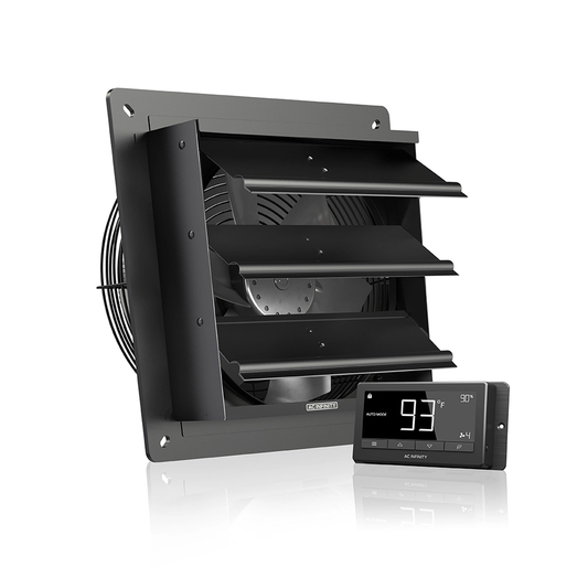 AC Infinity AIRLIFT T-Series, Shutter Exhaust Ventilation Fan with Temperature and Humidity Controller