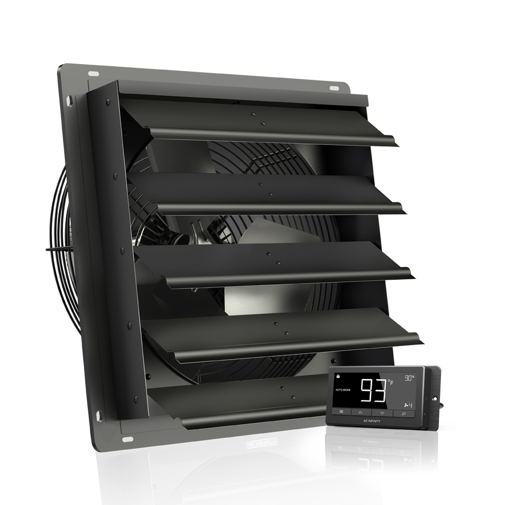 AC Infinity AIRLIFT T-Series, Shutter Exhaust Ventilation Fan with Temperature and Humidity Controller
