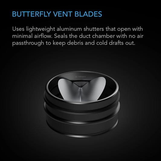 Ac Infinity Backdraft Damper Ducting Insert Black Galvanized Steel 6" Butterfly Vent Blades