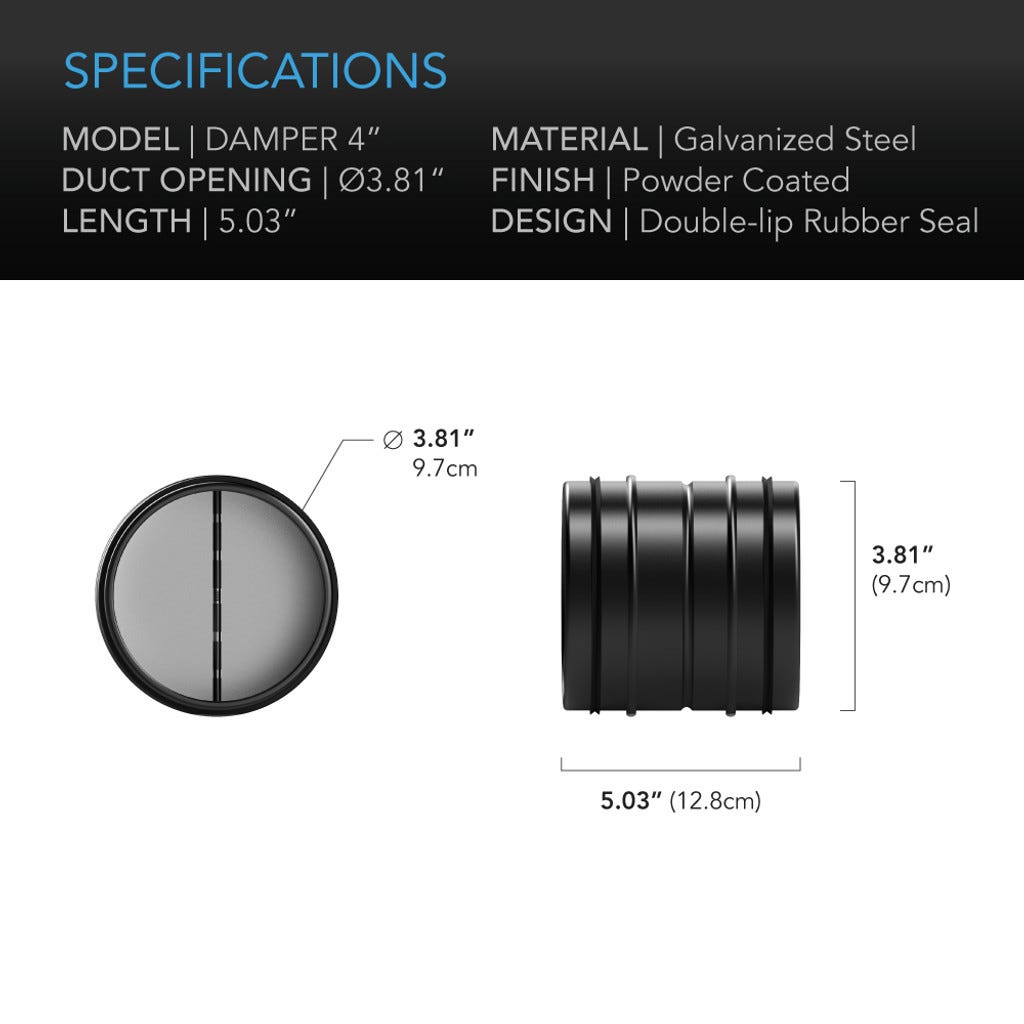 AC INFINITY Backdraft Damper Ducting Insert