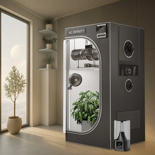 AC Infinity CLOUDLAB 733 grow tent set up in a room