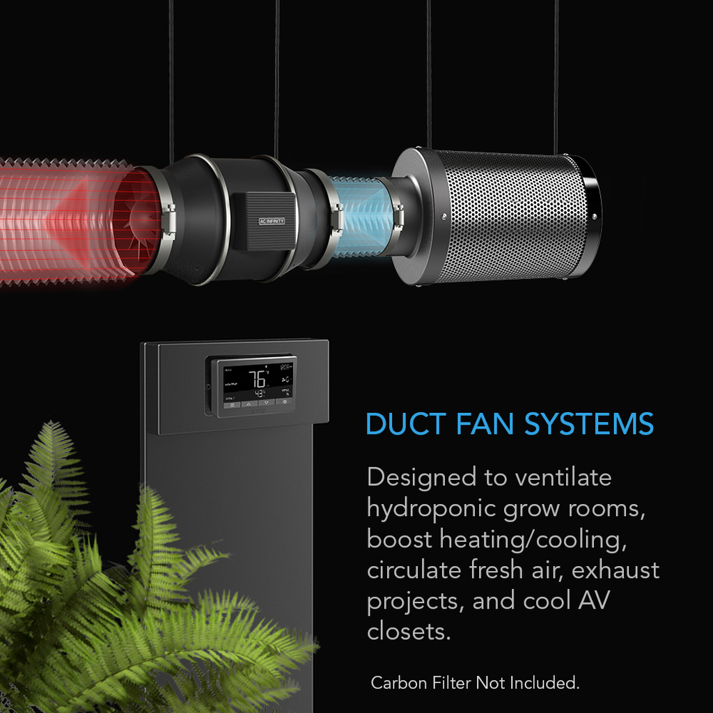 AC Infinity CLOUDLINE 4" Inline Fan with LCD Controller Duct Fan Systems