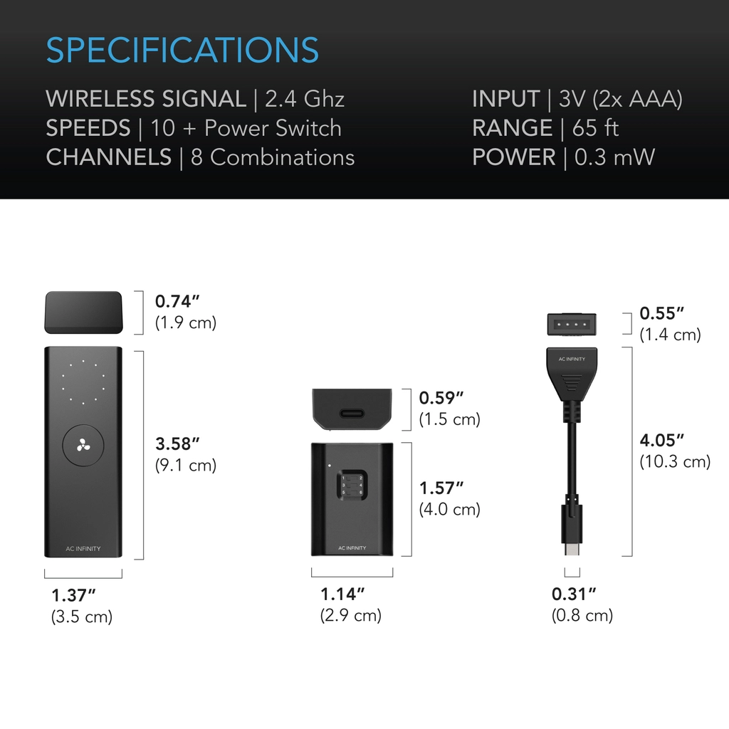 AC Infinity Controller 63 Wireless Controller Specifications
