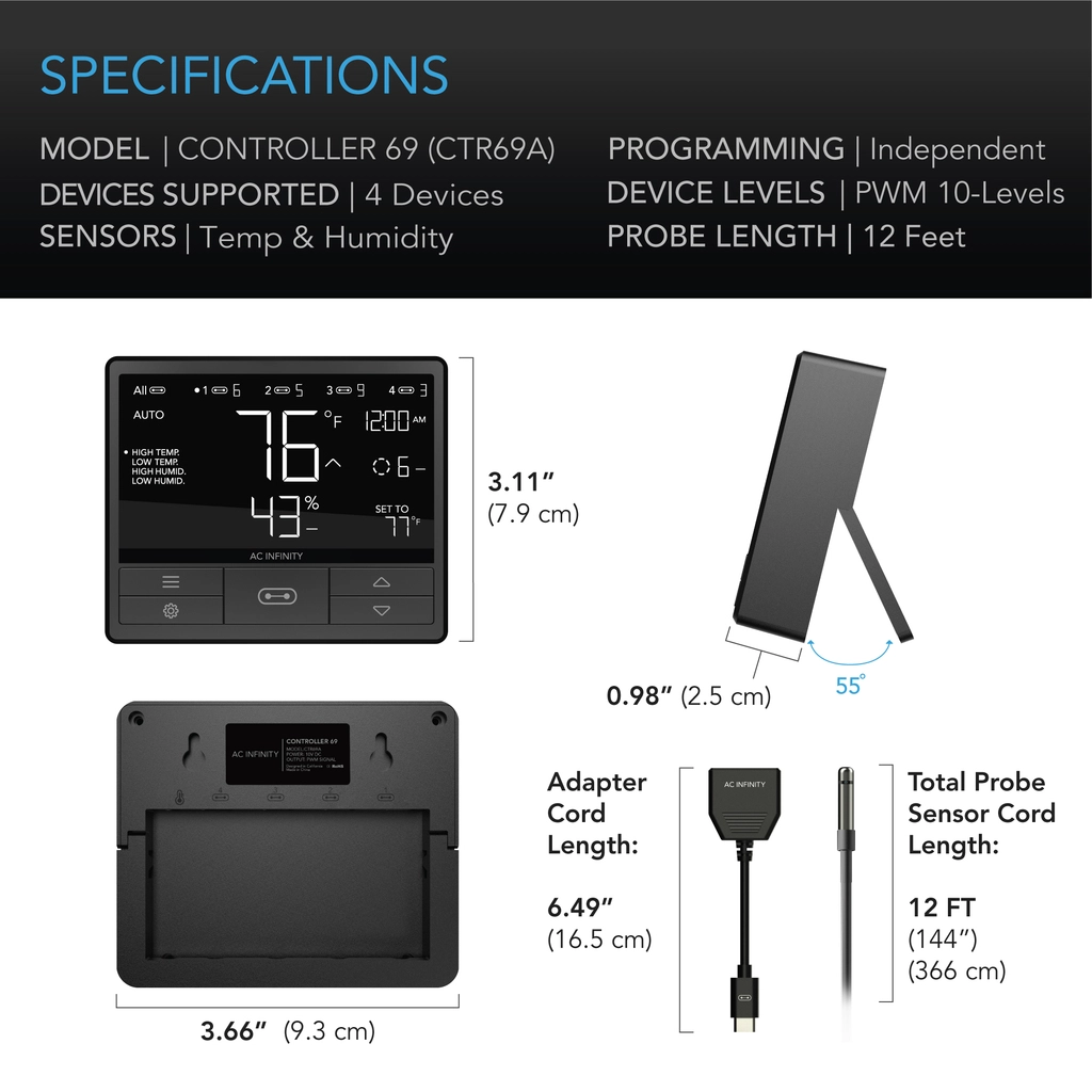 AC Infinity Controller 69 Specifications