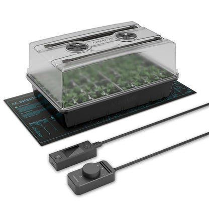 AC Infinity Humidity Dome, Germination Kit With Seedling Mat And LED Grow Light Bars, 5x8 Cell Tray Main Image