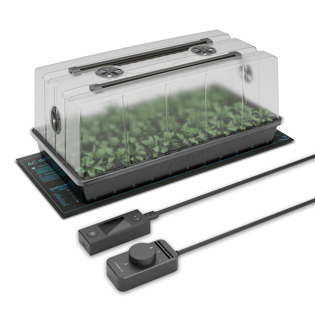 AC Infinity Humidity Dome, Germination Kit With Seedling Mat And LED Grow Light Bars, 6x12 Cell Tray Main Image