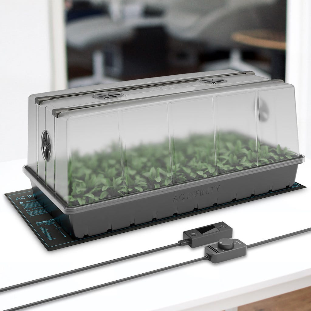 Germination Kit With Seedling Mat And LED Grow Light Bars
