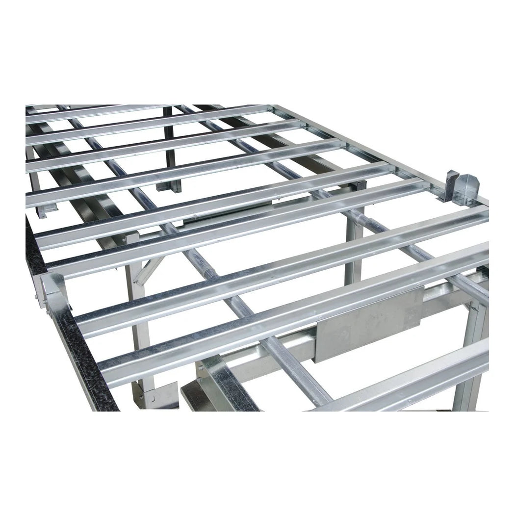Active Aqua 4' X 8' Rolling Bench System - bench top grid, close view