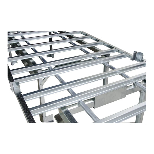 Active Aqua 4' X 8' Rolling Bench System - bench top grid, close view