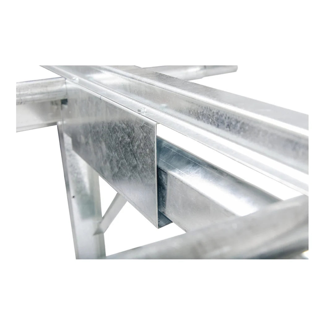 Active Aqua 4' X 8' Rolling Bench System - corner bracket detail
