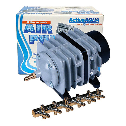 Commercial Air Pump 6 outlets, 45 lt per minute - pump with retail packaging