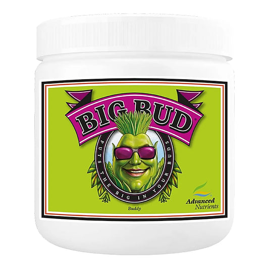 Advanced Nutrients Big Bud Powder bloom booster in white tub with green Big Bud label