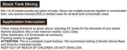 Advanced Nutrients Cultivator Series - Bloom Application and Mixing Instructions