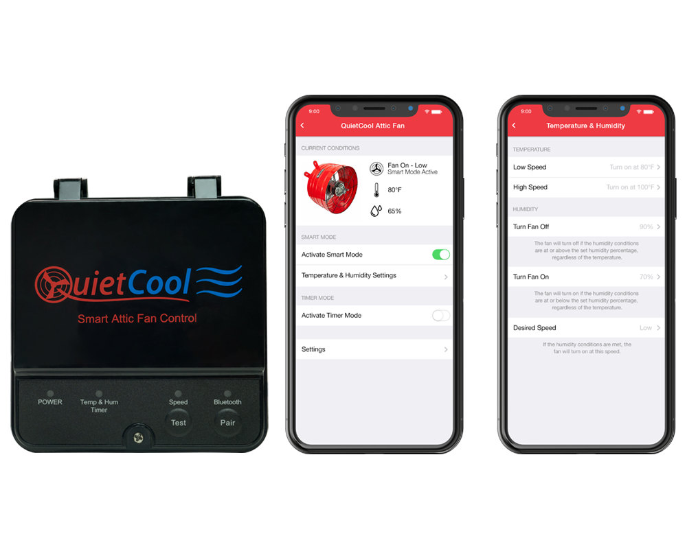 QuietCool 3.0 Smart Attic Gable Fan with Smart App Control Smart Control