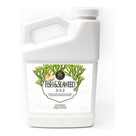 Age Old Fish & Seaweed 3-3-2 liquid fish and kelp fertilizer, 32 oz bottle
