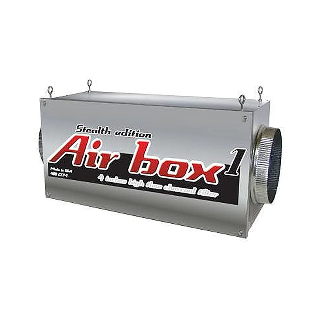Air Box 1 Stealth Edition carbon filter, 500 CFM with 4 inch flanges and hanging hooks