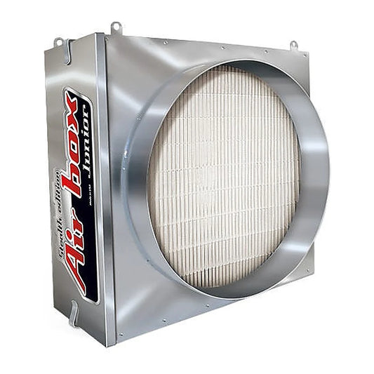 Air Box Junior intake duct filter with pleated HEPA media and round duct collar