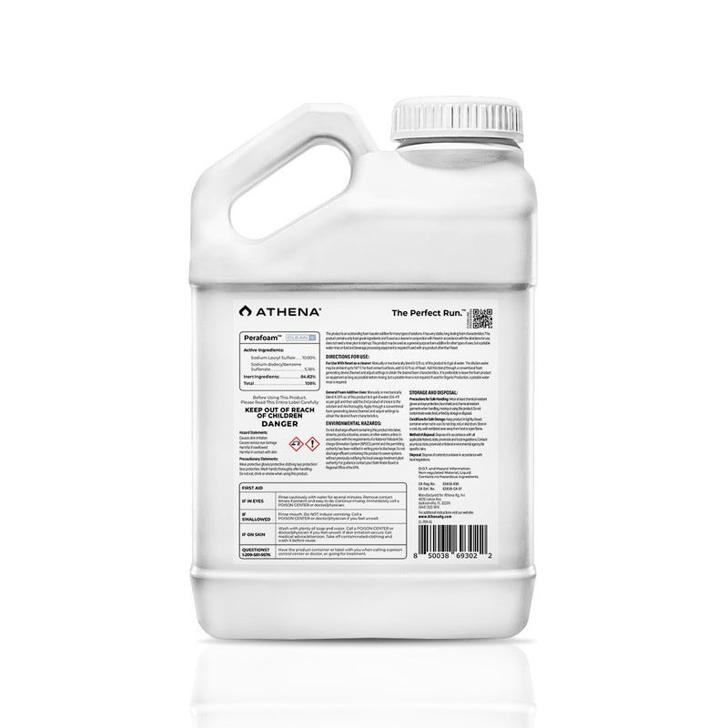 Athena Clean Line Perafoam 1-Gal Back Label