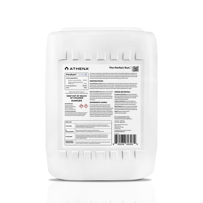 Athena Clean Line Perafoam 5-Gal Back Label