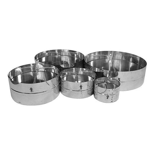 Atmosphere backdraft dampers, size range