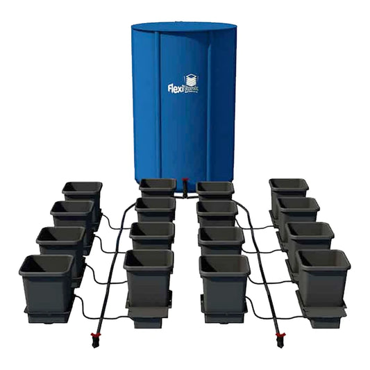 AutoPot 16Pot gravity-fed watering system with sixteen 3.9 gal pots and 60 gal FlexiTank