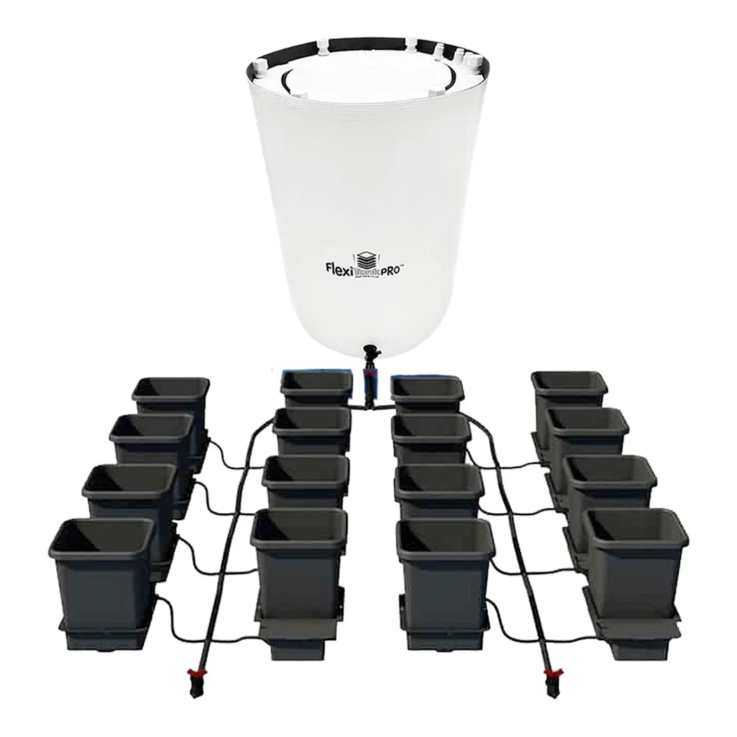 AutoPot 16Pot system with white 60 gal FlexiTank Pro and 3.9 gal pots