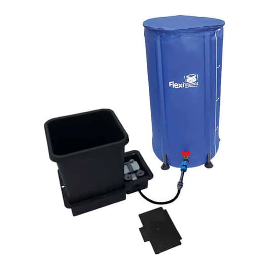 AutoPot 1Pot System shown plumbed to a 25 gallon FlexiTank reservoir