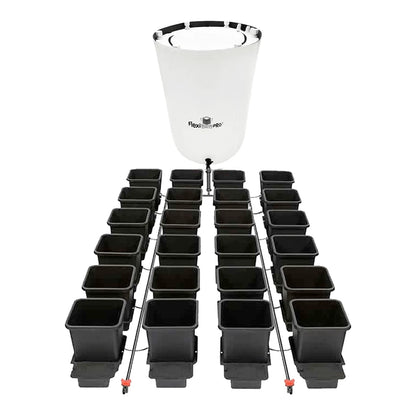 AutoPot 24Pot system with white 105 gal FlexiTank Pro and 3.9 gal pots