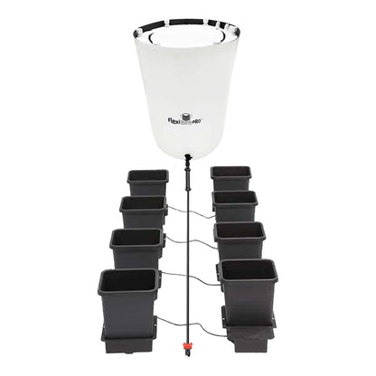 AutoPot 8Pot system with white 25 gal FlexiTank Pro and eight 3.9 gal pots