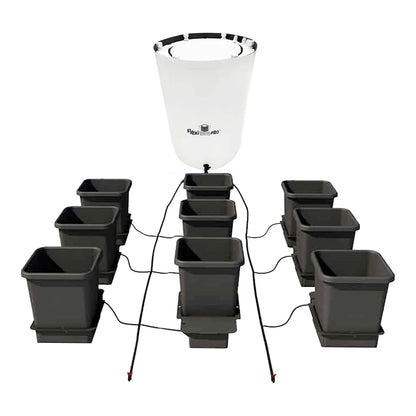 AutoPot 9Pot system with white 25 gal FlexiTank Pro and 3.9 gal pots