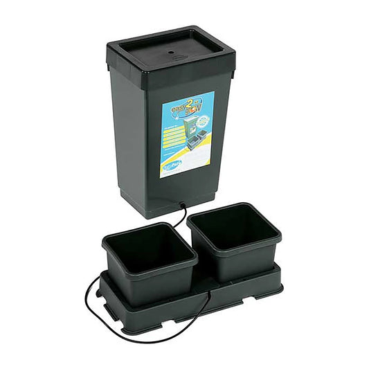 AutoPot easy2grow kit with two 2.2 gal pots on tray and 12.4 gal reservoir
