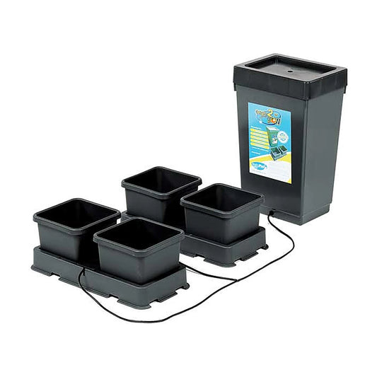 AutoPot easy2grow 4Pot kit with four 2.2 gal pots on two trays and 12.4 gal reservoir