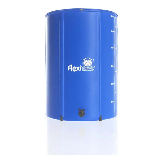 AutoPot FlexiTank collapsible reservoir, 60 gallon, blue with litre graduations