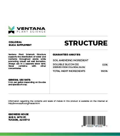 Ventana Plant Science - Structure (Silica) - 1-Quart Back Label