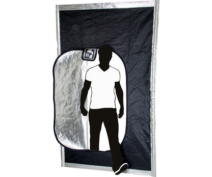 Black Hatch Zipper Door open person