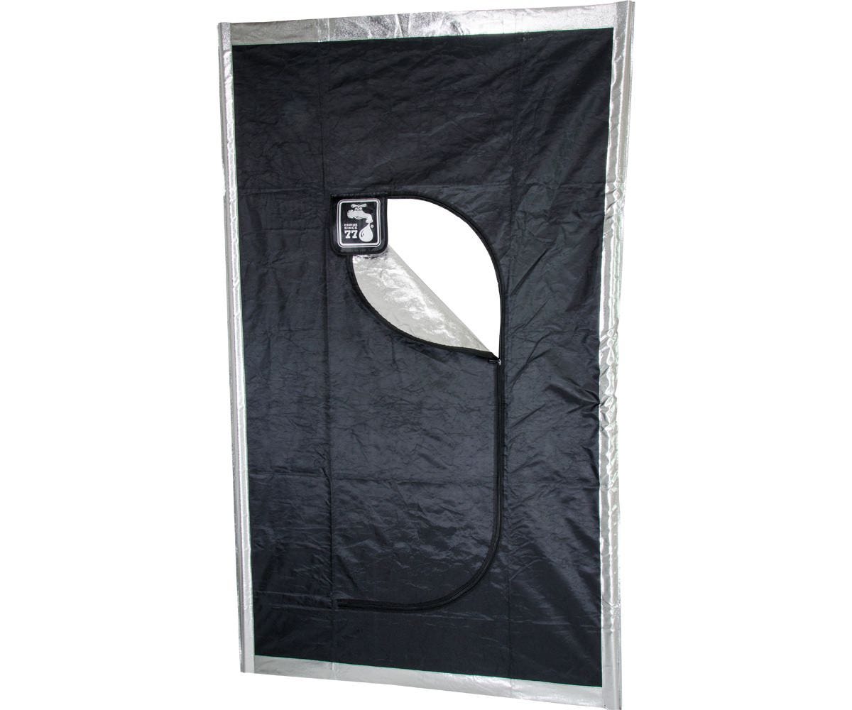 Black Hatch Zipper Door quarter open
