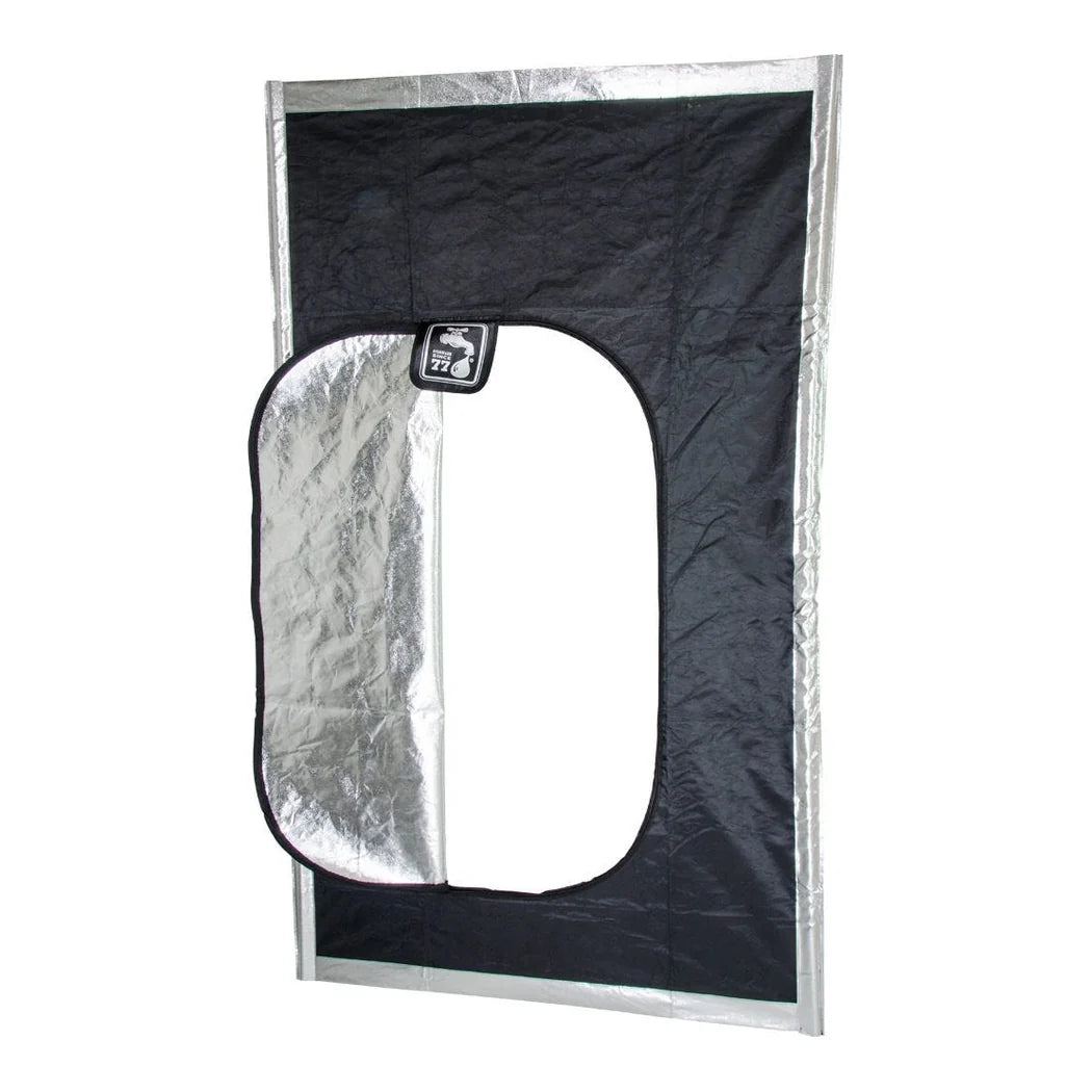 Black Hatch Zipper Door - zipper door, reflective interior